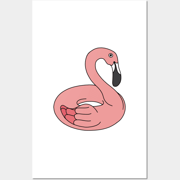 Pink Flamingo Pool Floatie Wall Art by murialbezanson